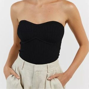 DISSH RAVEN STONE KNIT BANDEAU.